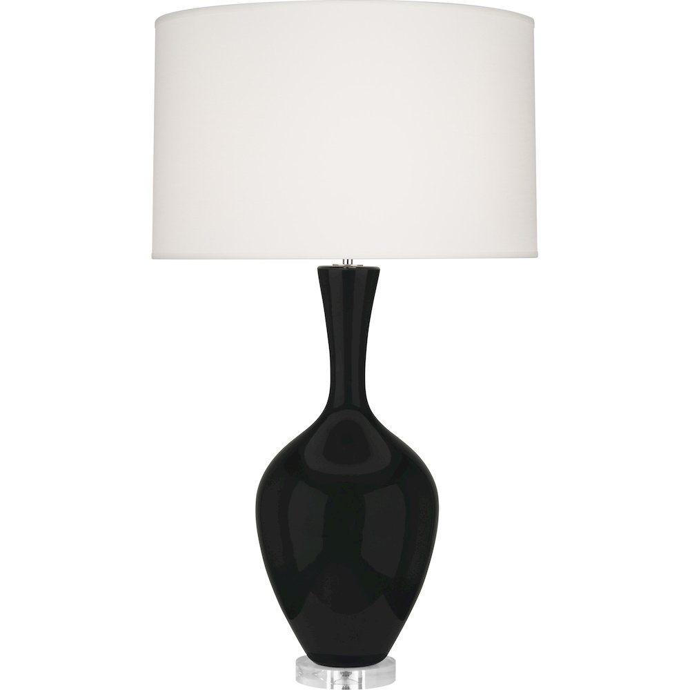 Obsidian Audrey Table Lamp in Obsidan Glazed Ceramic Color
