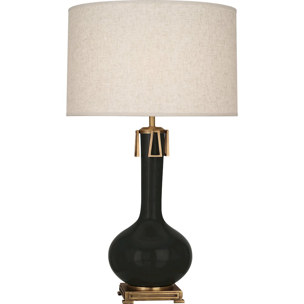 Obsidian Athena Table Lamp in Obsidian Glazed Ceramic Color
