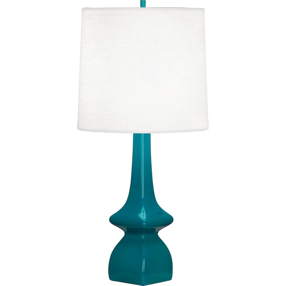 Peacock Jasmine Table Lamp in Peacock Glazed Ceramic Color