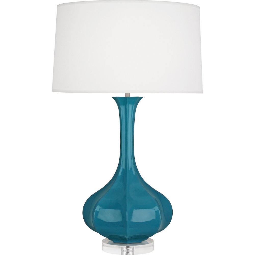 Peacock Pike Table Lamp in Peacock Glazed Ceramic Color