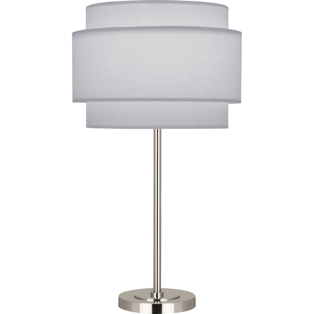 Decker Table Lamp in Polished Nickel Color