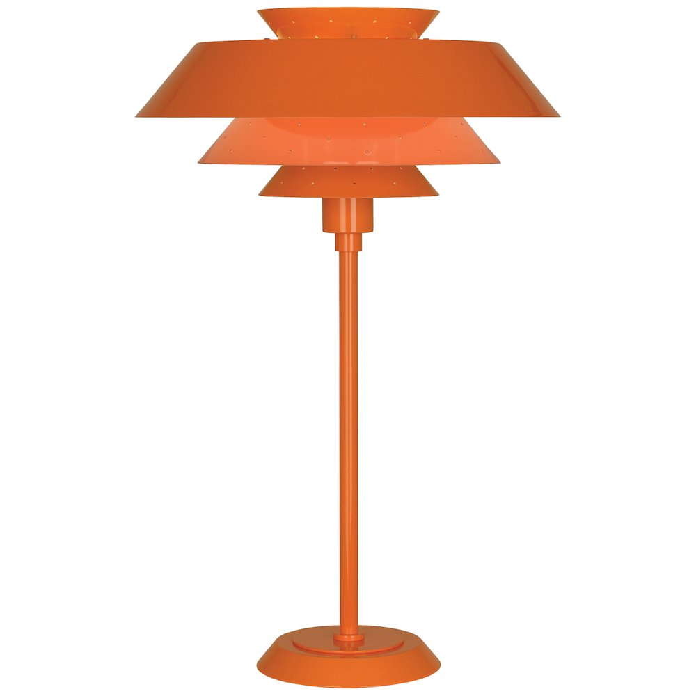 Pierce Table Lamp in Pumpkin Gloss Powder Coat Color