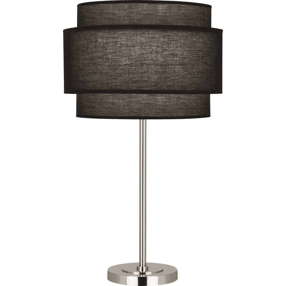 Decker Table Lamp in Polished Nickel Color