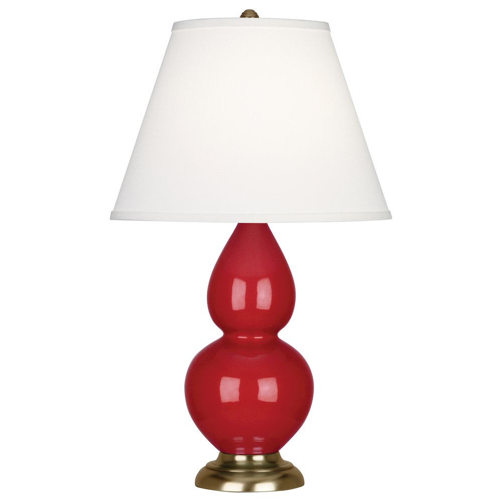 Ruby Red Small Double Gourd Accent Lamp in Ruby Red Glazed Ceramic Color