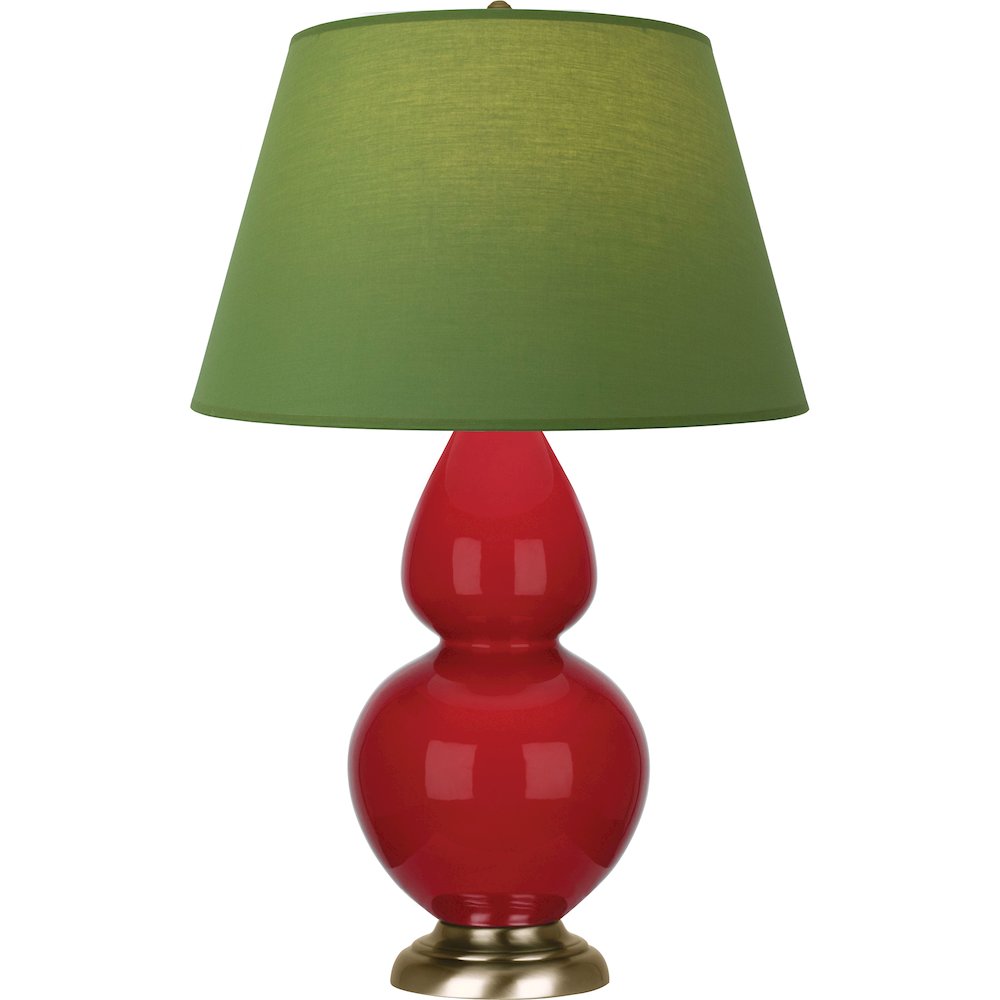 Ruby Red Double Gourd Table Lamp in Ruby Red Glazed Ceramic Color