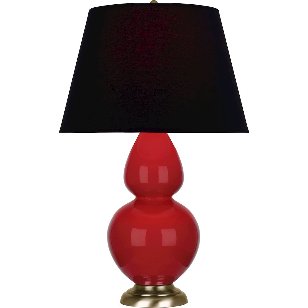 Ruby Red Double Gourd Table Lamp in Ruby Red Glazed Ceramic Color