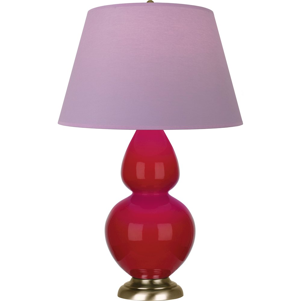 Ruby Red Double Gourd Table Lamp in Ruby Red Glazed Ceramic Color