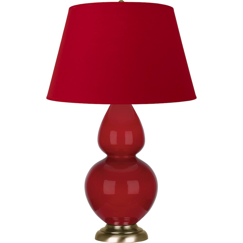 Ruby Red Double Gourd Table Lamp in Ruby Red Glazed Ceramic Color