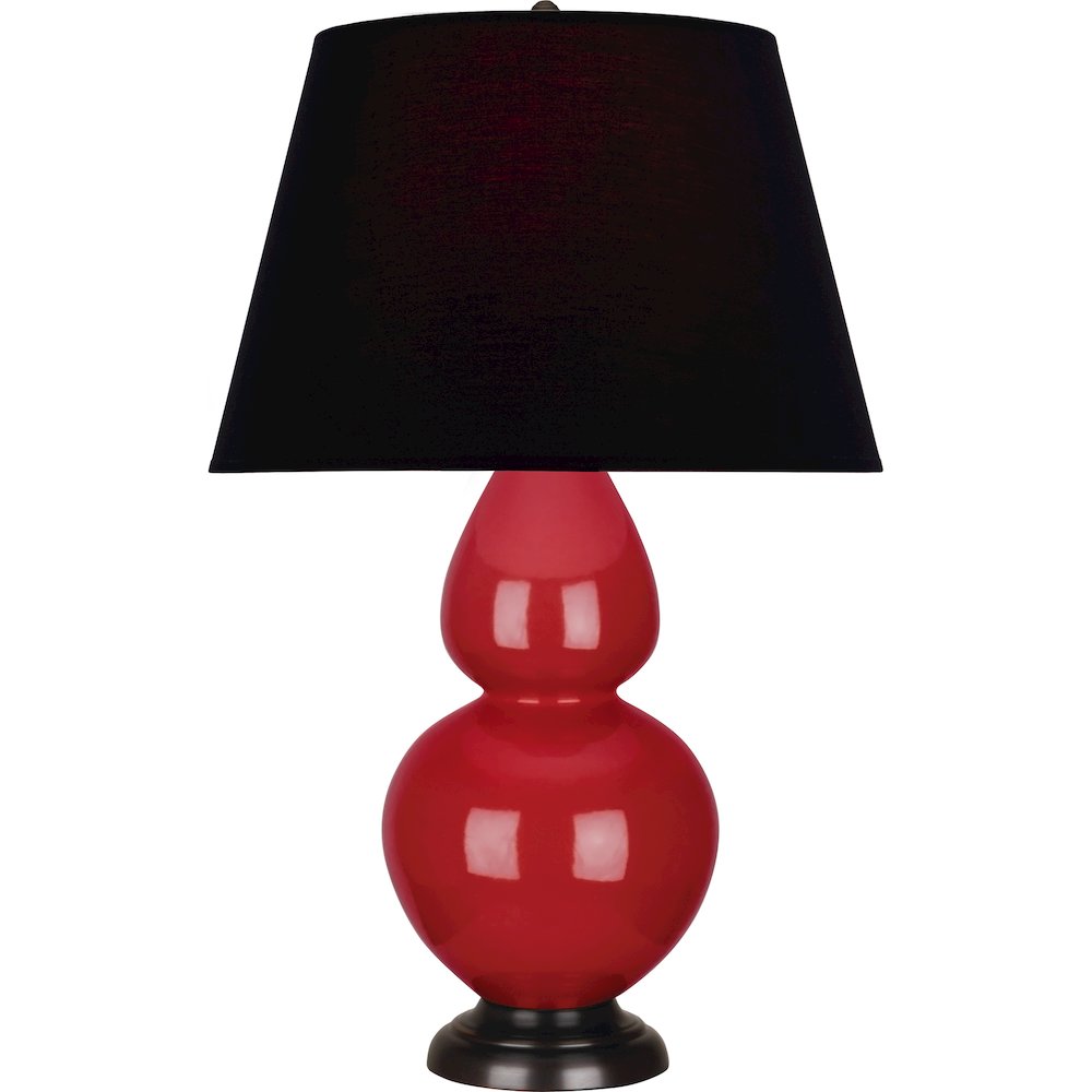 Ruby Red Double Gourd Table Lamp in Ruby Red Glazed Ceramic Color