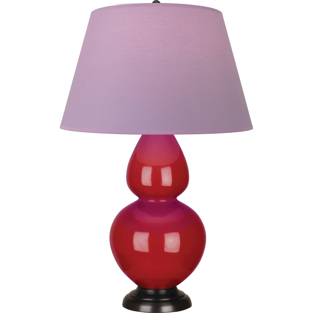 Ruby Red Double Gourd Table Lamp in Ruby Red Glazed Ceramic Color