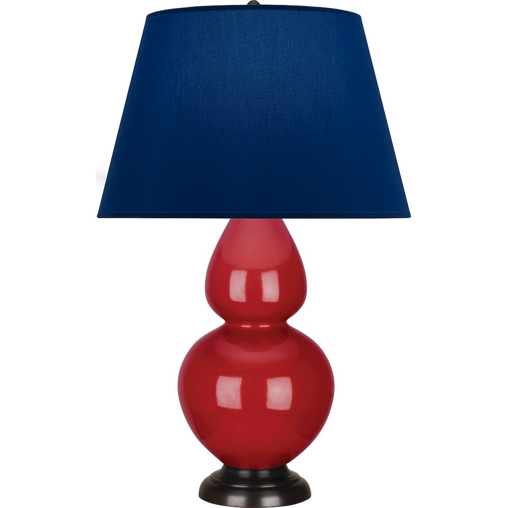 Ruby Red Double Gourd Table Lamp in Ruby Red Glazed Ceramic Color