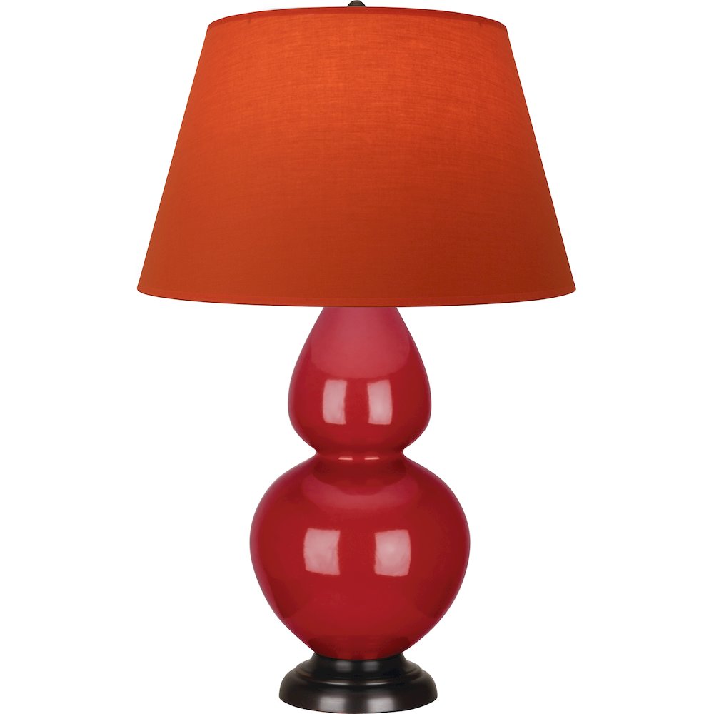Ruby Red Double Gourd Table Lamp in Ruby Red Glazed Ceramic Color
