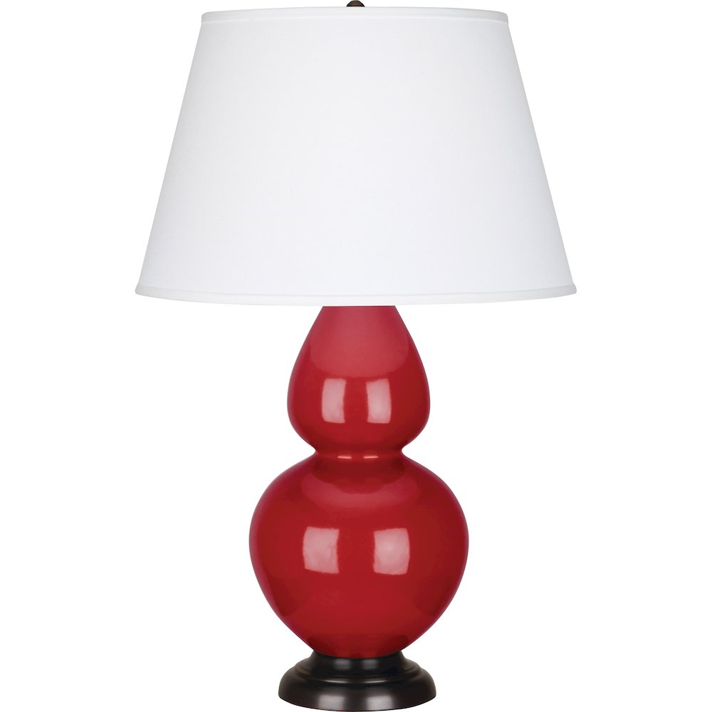 Ruby Red Double Gourd Table Lamp in Ruby Red Glazed Ceramic Color