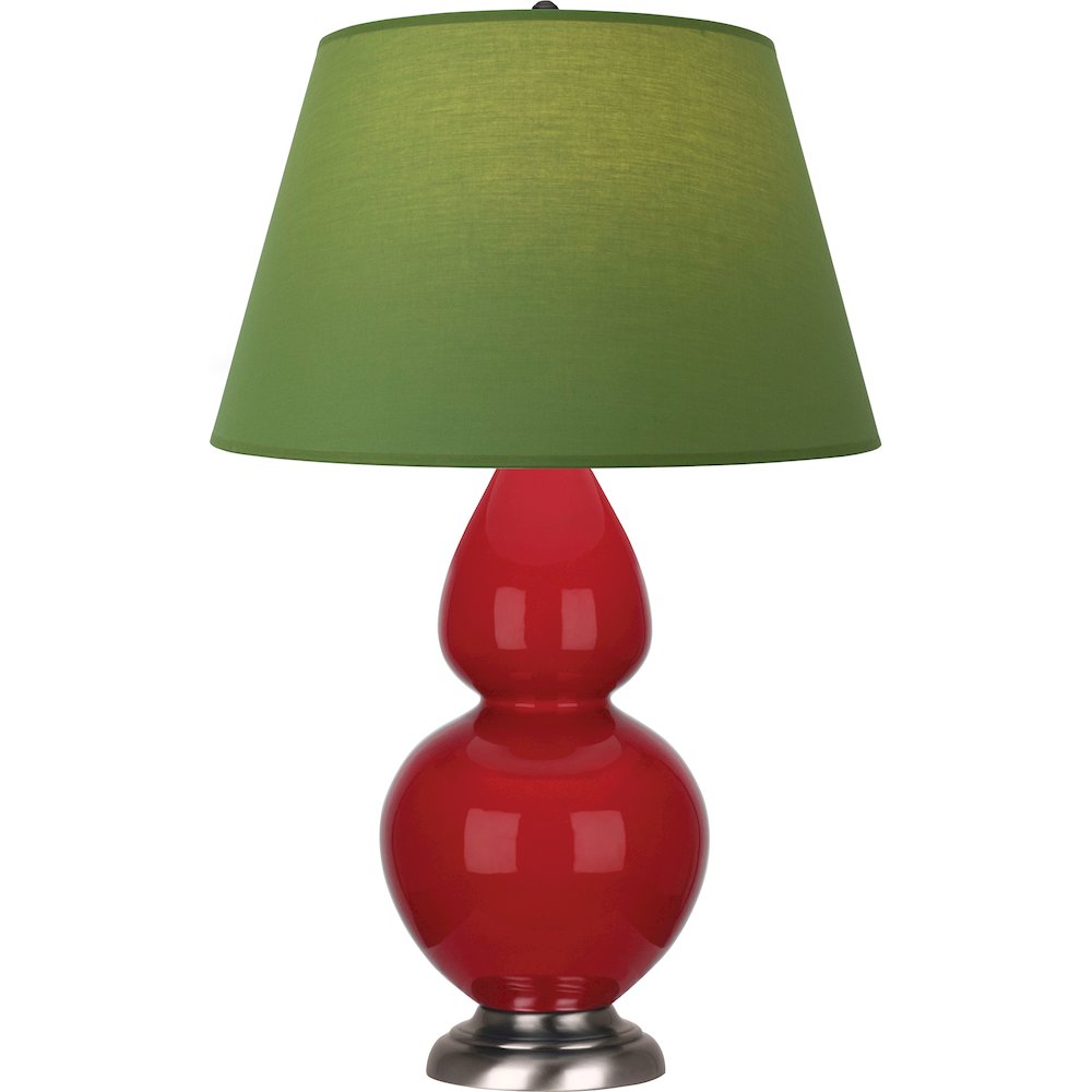 Ruby Red Double Gourd Table Lamp in Ruby Red Glazed Ceramic Color