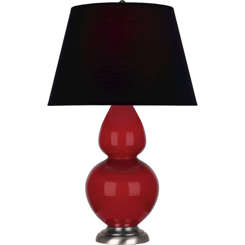 Ruby Red Double Gourd Table Lamp in Ruby Red Glazed Ceramic Color