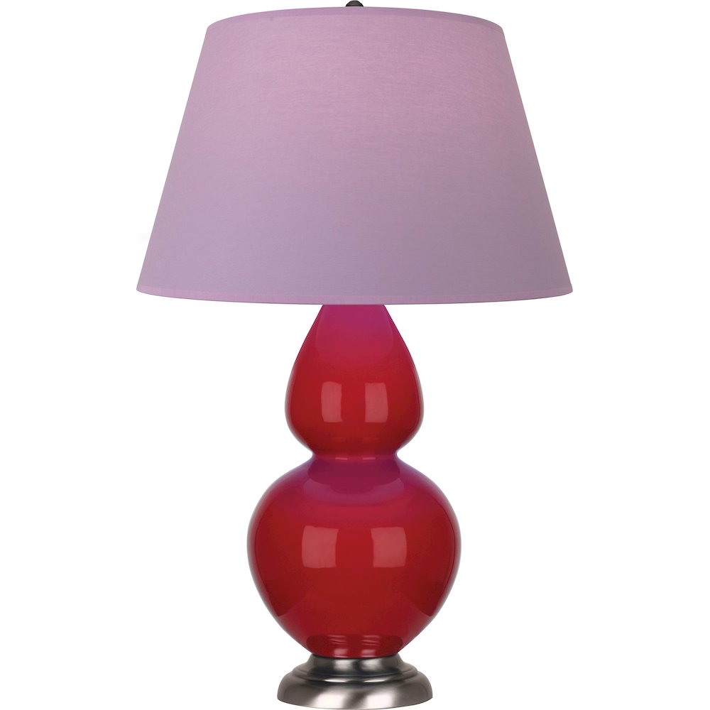 Ruby Red Double Gourd Table Lamp in Ruby Red Glazed Ceramic Color