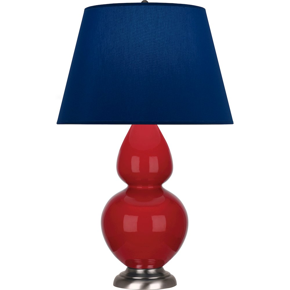 Ruby Red Double Gourd Table Lamp in Ruby Red Glazed Ceramic Color