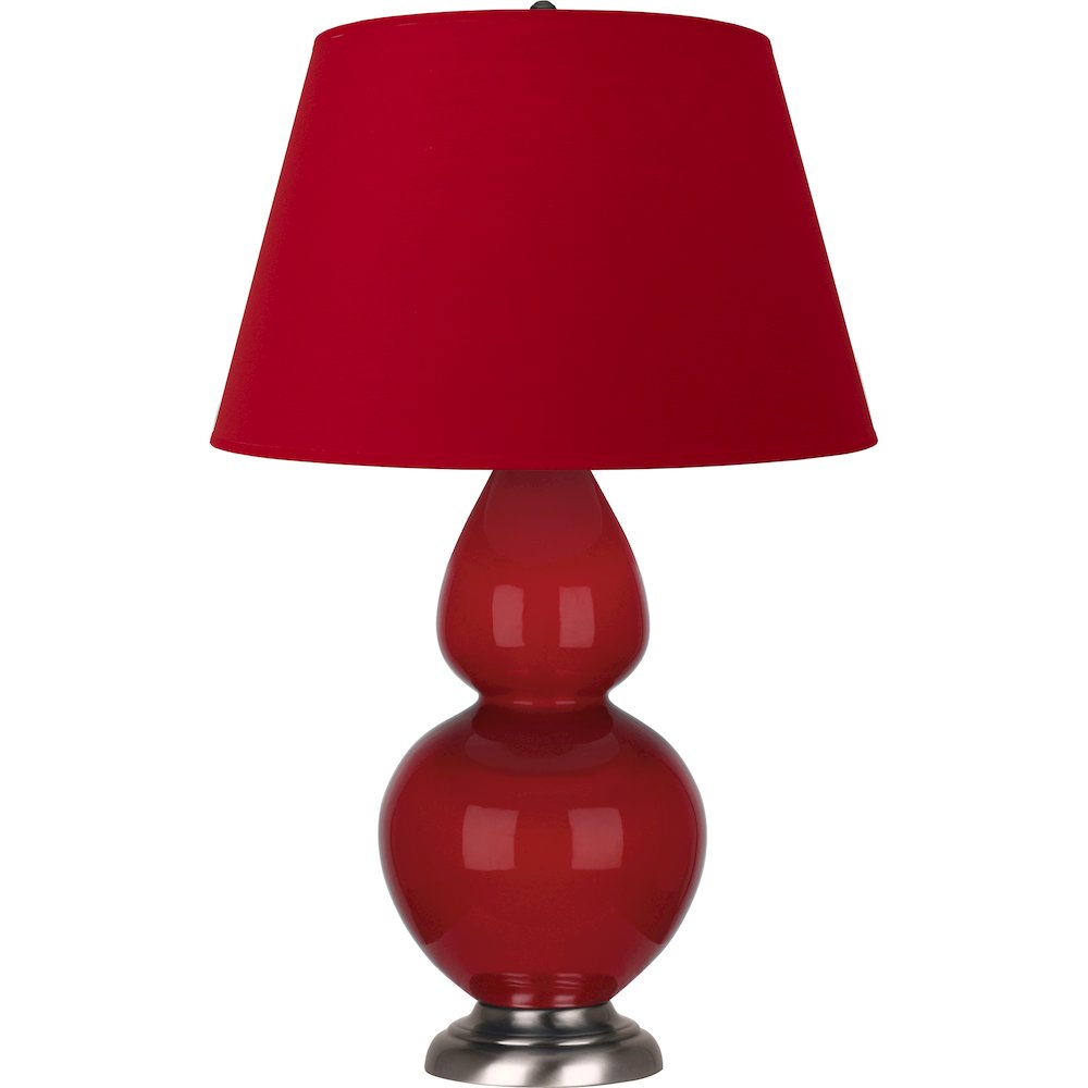 Ruby Red Double Gourd Table Lamp in Ruby Red Glazed Ceramic Color