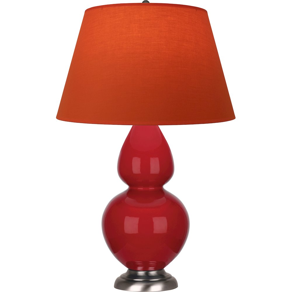 Ruby Red Double Gourd Table Lamp in Ruby Red Glazed Ceramic Color