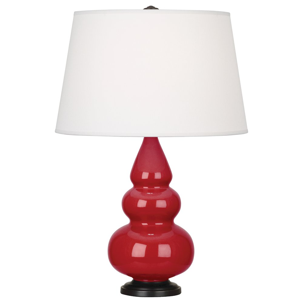 Ruby Red Small Triple Gourd Accent Lamp in Ruby Red Glazed Ceramic Color
