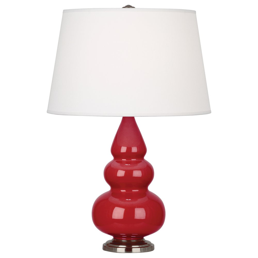 Ruby Red Small Triple Gourd Accent Lamp in Ruby Red Glazed Ceramic Color