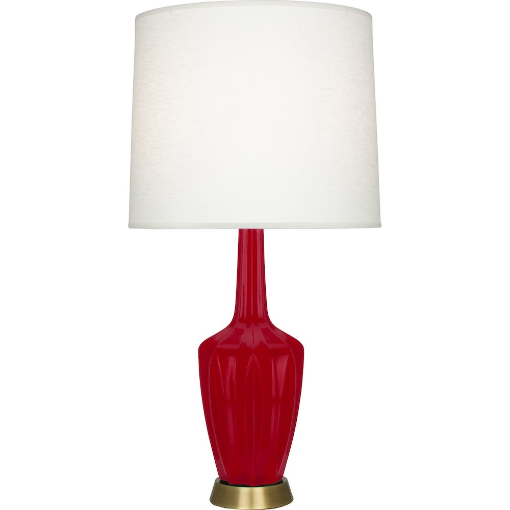 Ruby Red Emma Table Lamp in Ruby Red Glazed Ceramic Color