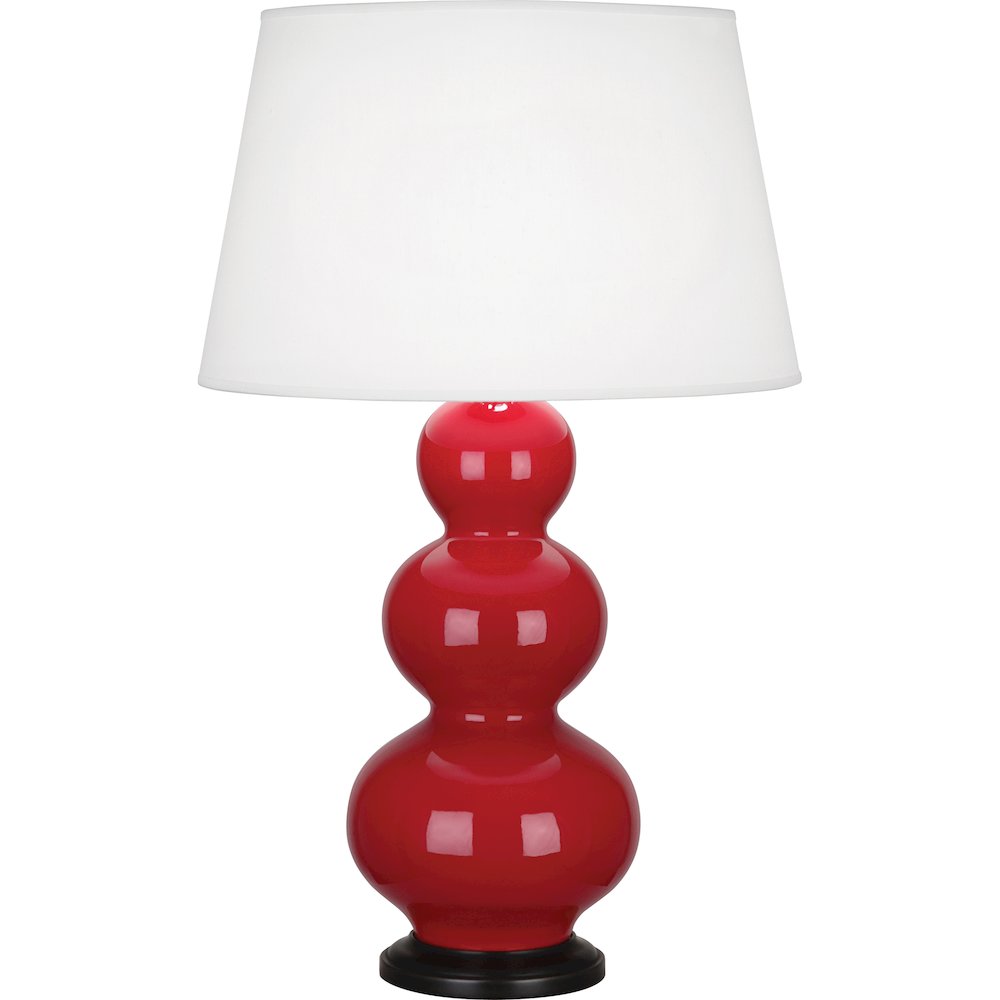 Ruby Red Triple Gourd Table Lamp in Ruby Red Glazed Ceramic Color