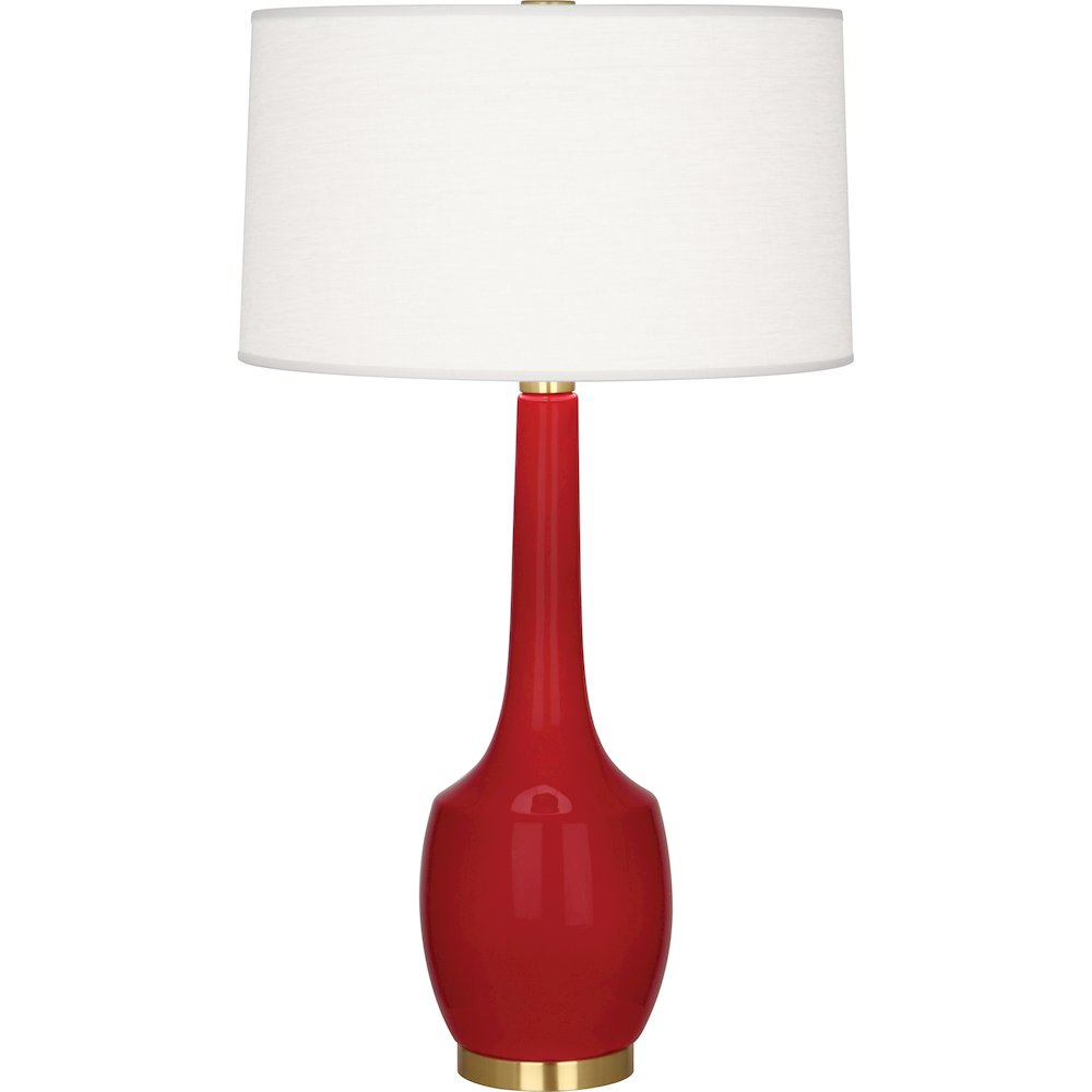 Ruby Red Delilah Table Lamp in Ruby Red Glazed Ceramic Color