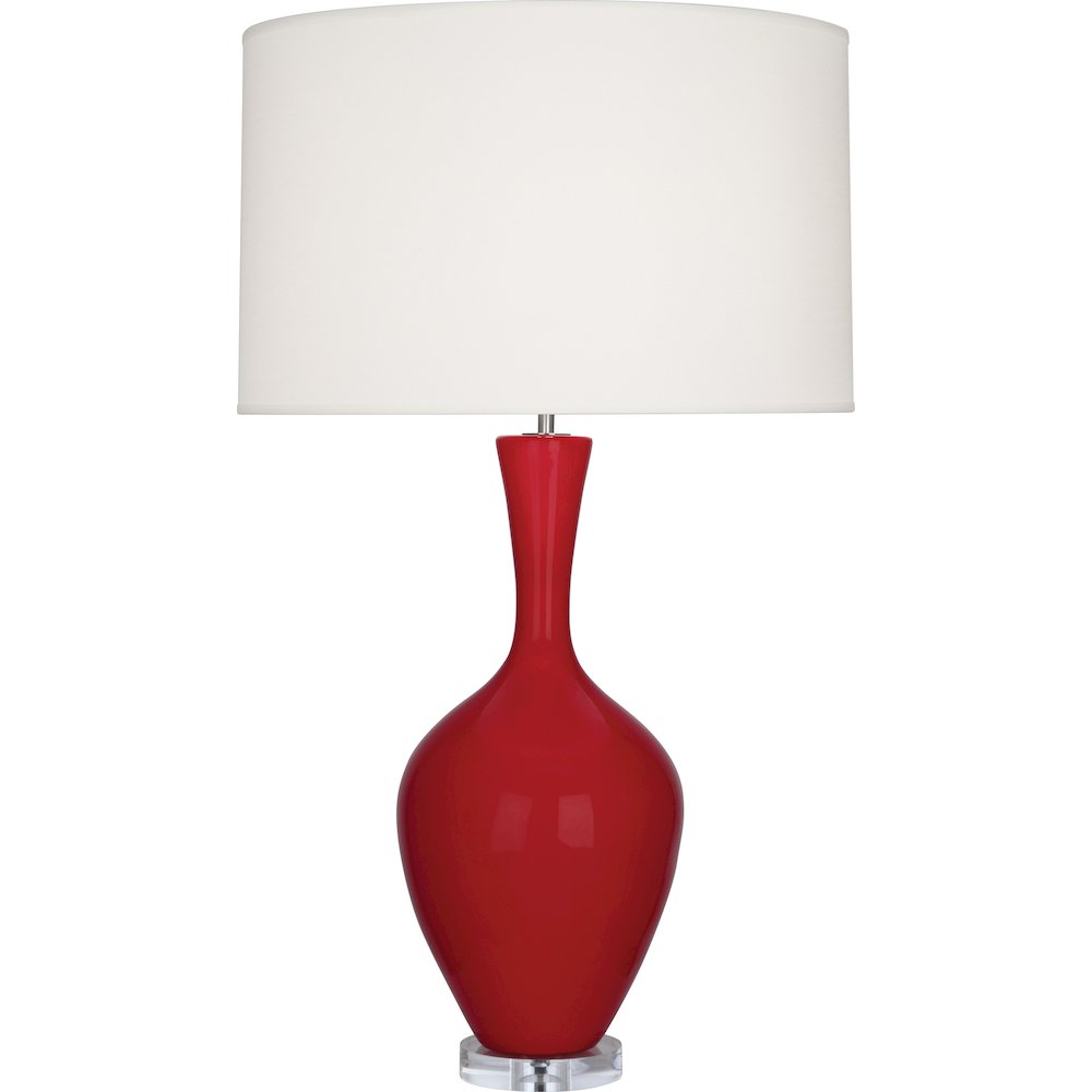 Ruby Red Audrey Table Lamp in Ruby Red Glazed Ceramic Color
