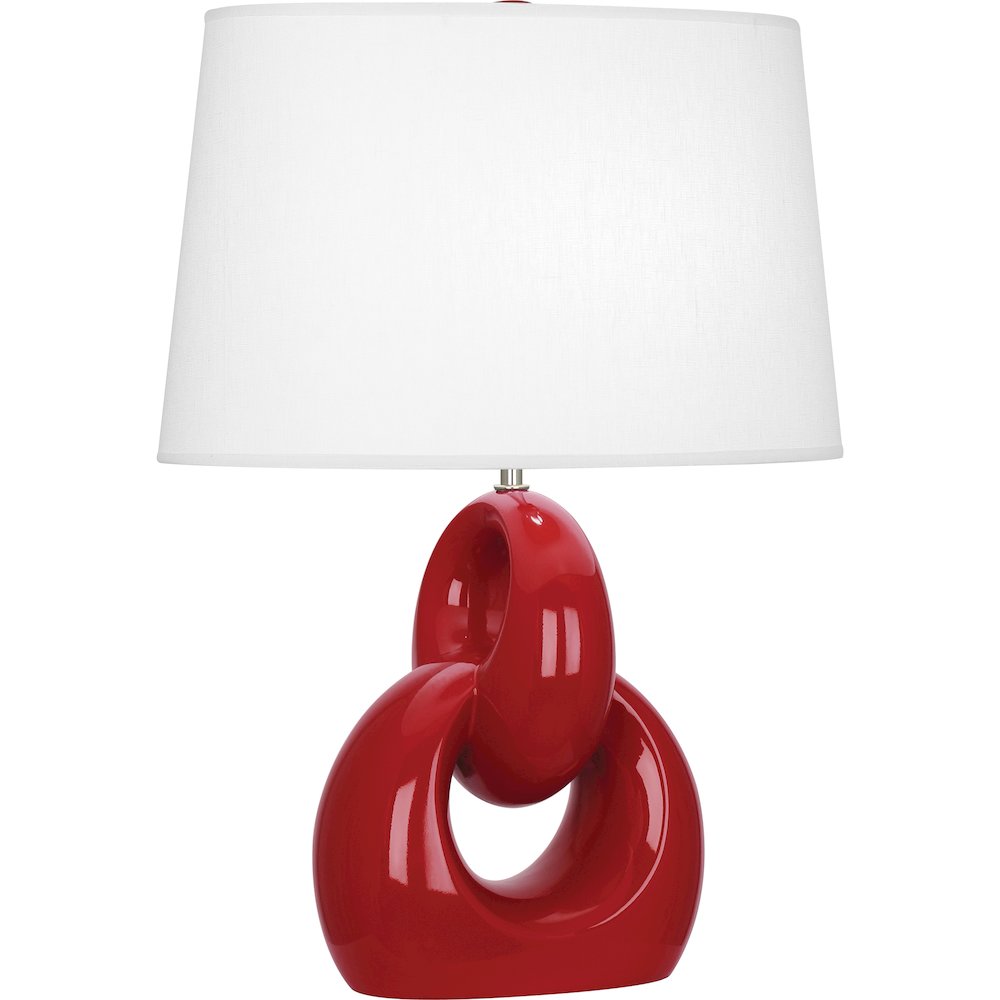 Ruby Red Fusion Table Lamp in Ruby Red Glazed Ceramic Color
