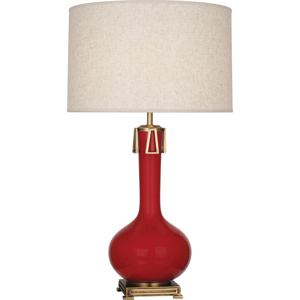 Ruby Red Athena Table Lamp in Ruby Red Glazed Ceramic Color