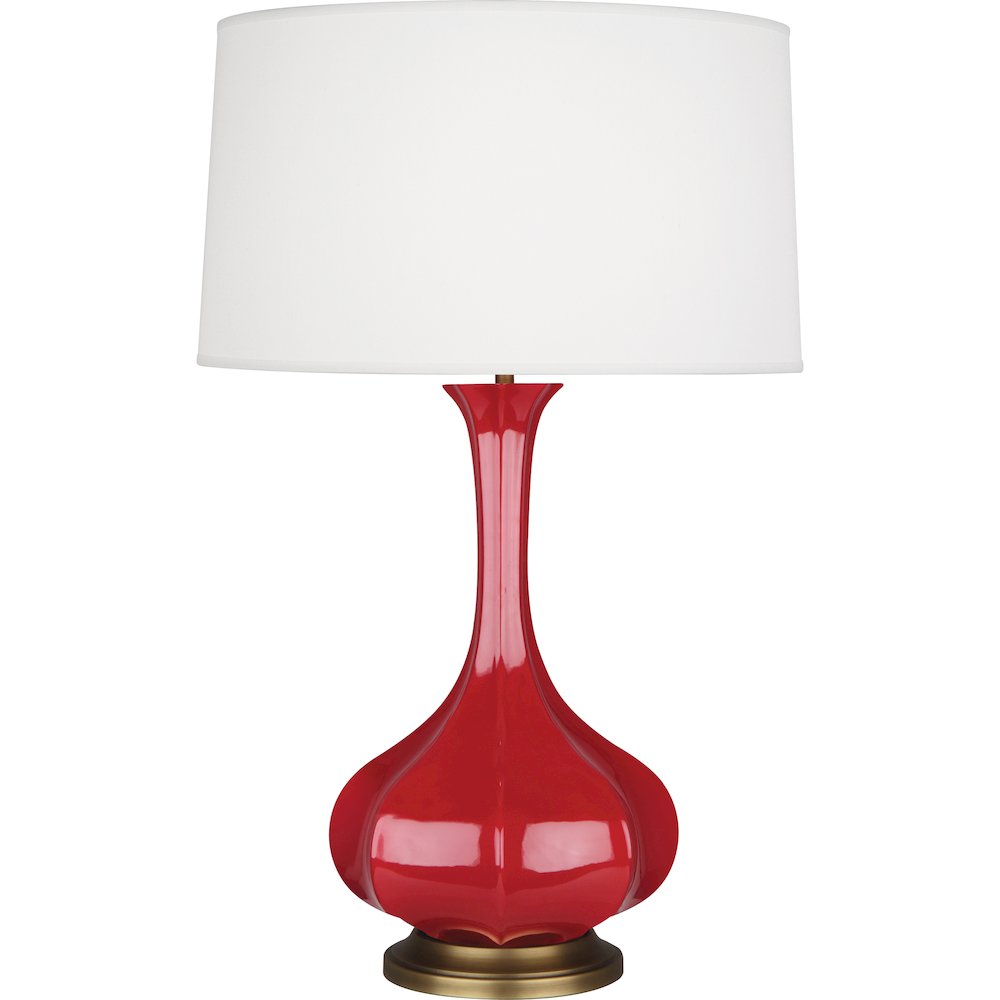 Ruby Red Pike Table Lamp in Ruby Red Glazed Ceramic Color