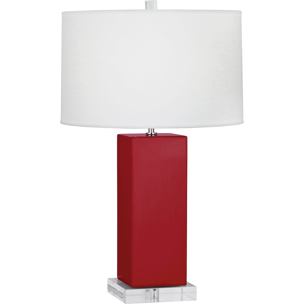 Ruby Red Harvey Table Lamp in Ruby Red Glazed Ceramic Color