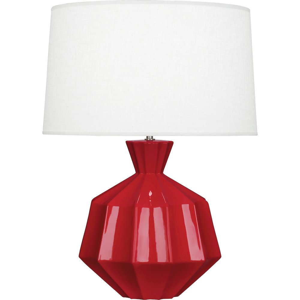Ruby Red Orion Table Lamp in Ruby Red Glazed Ceramic Color