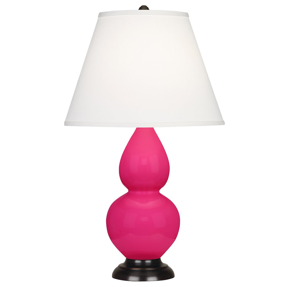 Razzle Rose Small Double Gourd Accent Lamp in Razzle Rose Glazed Ceramic Color