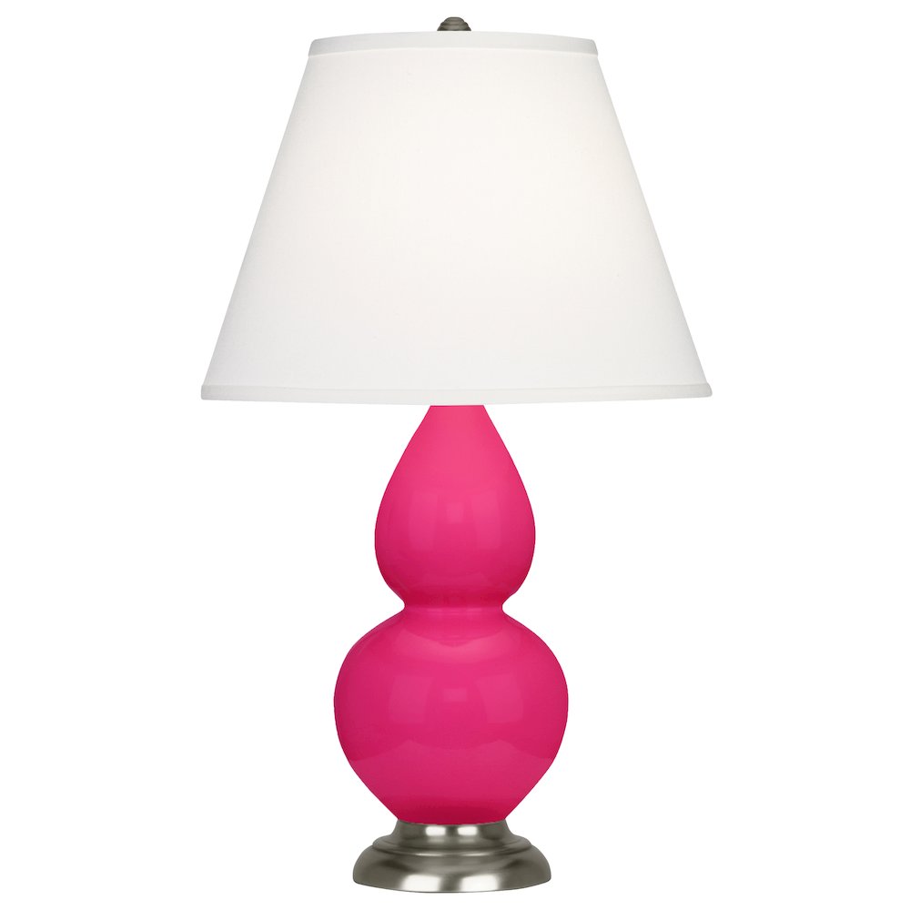 Razzle Rose Small Double Gourd Accent Lamp in Razzle Rose Glazed Ceramic Color