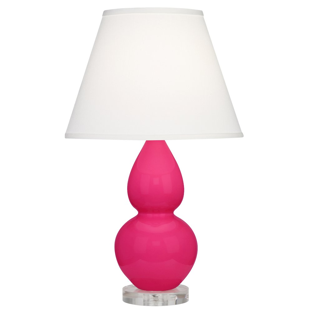 Razzle Rose Small Double Gourd Accent Lamp in Razzle Rose Glazed Ceramic Color