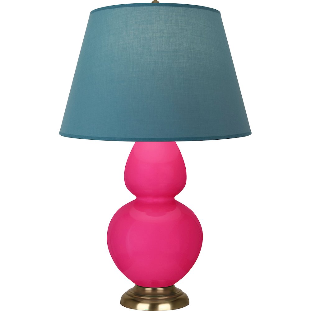 Razzle Rose Double Gourd Table Lamp in Razzle Rose Glazed Ceramic Color