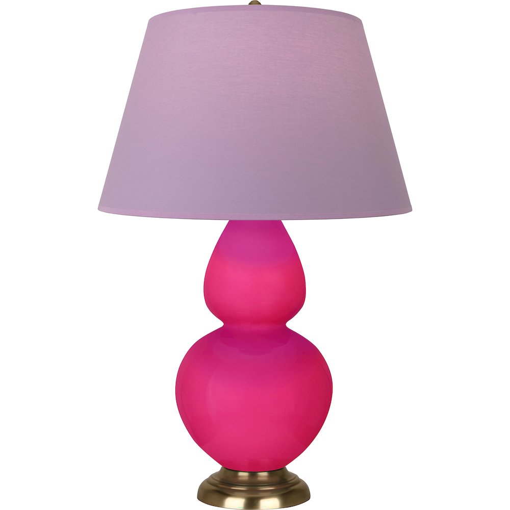 Razzle Rose Double Gourd Table Lamp in Razzle Rose Glazed Ceramic Color