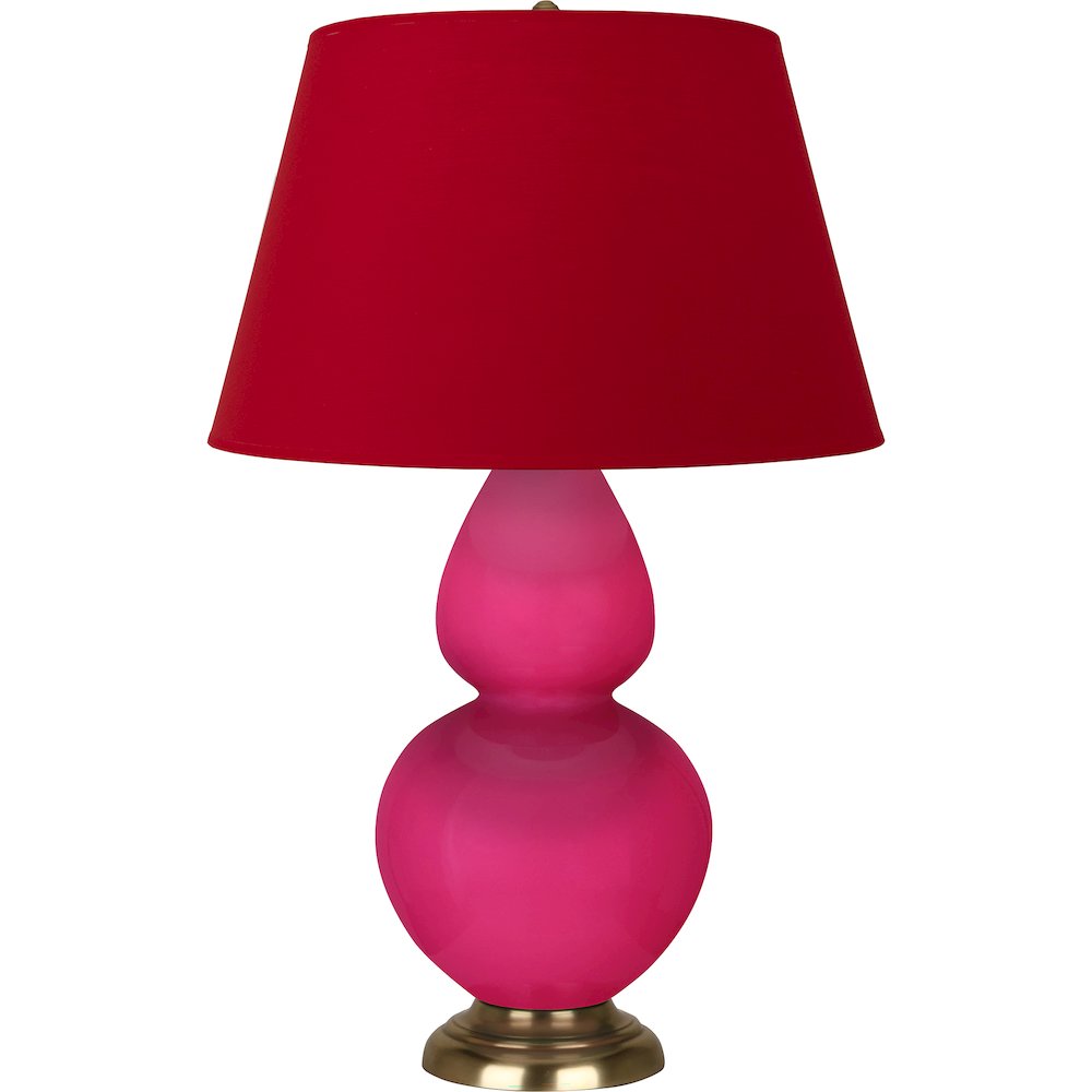 Razzle Rose Double Gourd Table Lamp in Razzle Rose Glazed Ceramic Color
