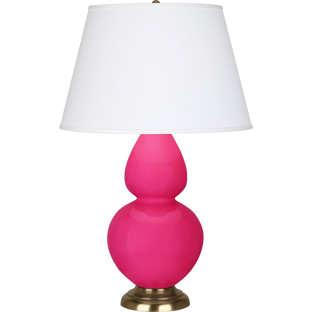 Razzle Rose Double Gourd Table Lamp in Razzle Rose Glazed Ceramic Color