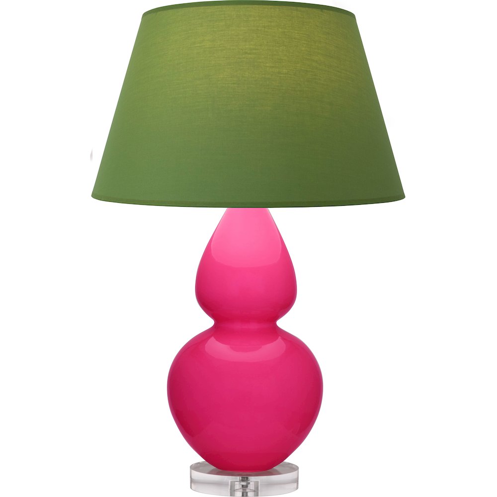 Razzle Rose Double Gourd Table Lamp in Razzle Rose Glazed Ceramic Color