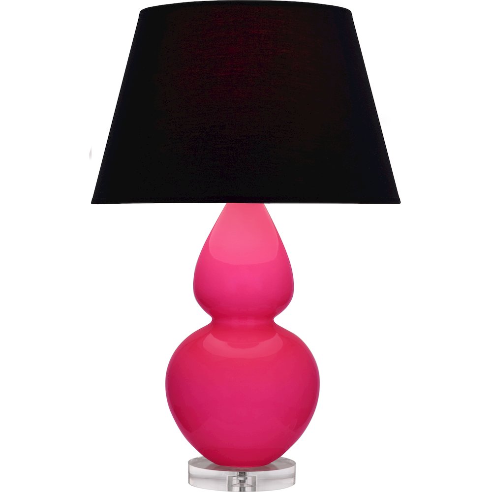 Razzle Rose Double Gourd Table Lamp in Razzle Rose Glazed Ceramic Color