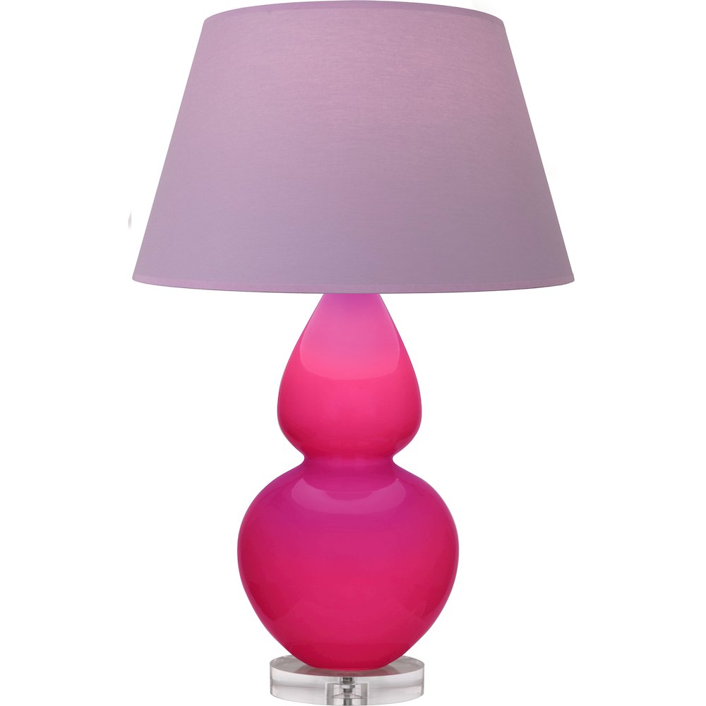 Razzle Rose Double Gourd Table Lamp in Razzle Rose Glazed Ceramic Color