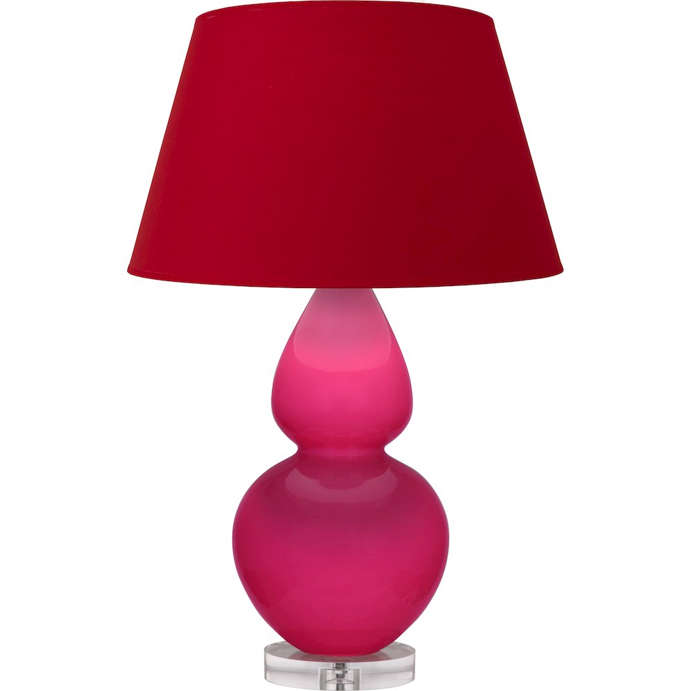 Razzle Rose Double Gourd Table Lamp in Razzle Rose Glazed Ceramic Color