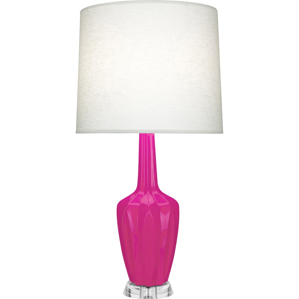 Razzle Rose Emma Table Lamp in Razzle Rose Glazed Ceramic Color
