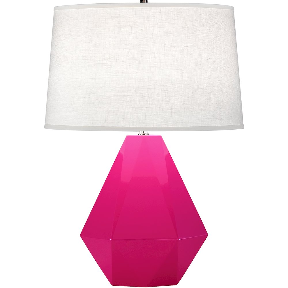 Razzle Rose Delta Table Lamp in Razzle Rose Glazed Ceramic Color