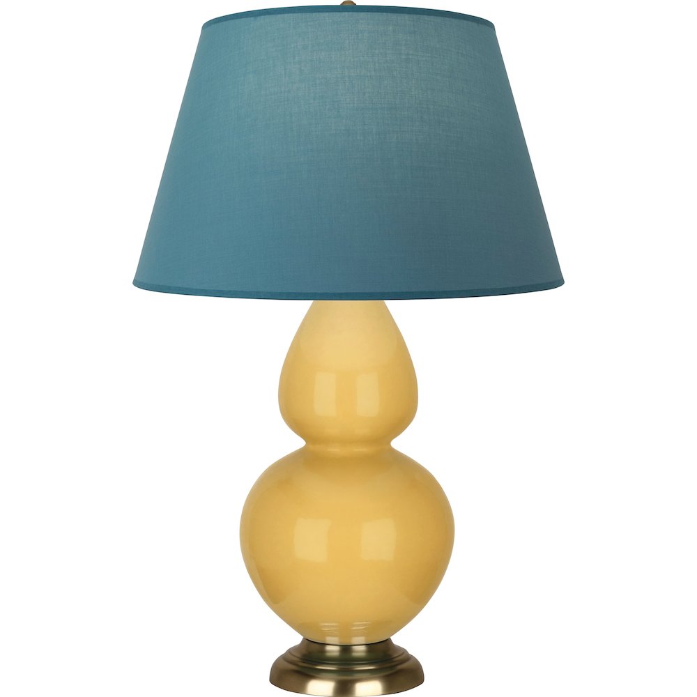 Sunset Double Gourd Table Lamp in Sunset Yellow Glazed Ceramic Color