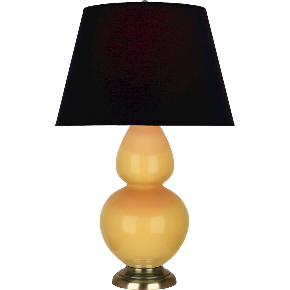 Sunset Double Gourd Table Lamp in Sunset Yellow Glazed Ceramic Color