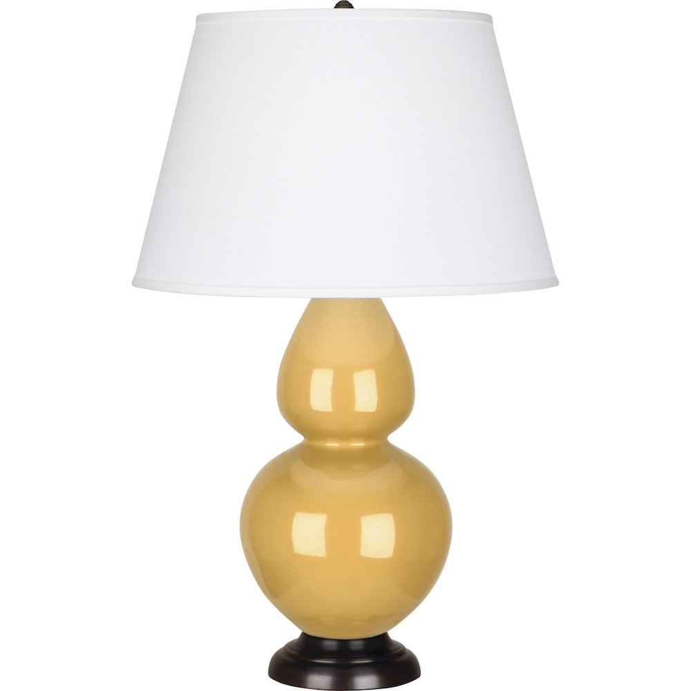 Sunset Double Gourd Table Lamp in Sunset Yellow Glazed Ceramic Color